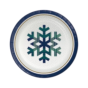 8 Snowflake Plates 7&quot;, Christmas Dinner Plates, Christmas Party, Christmas Tableware, Holiday Party, Christmas Decoration, Snowflake Decor