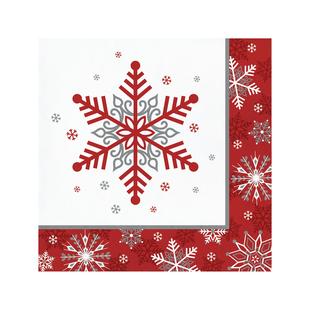 16 Large Snowflake Napkins, Christmas Napkins, Christmas Party, Rustic Christmas Napkins