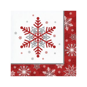 16 Large Snowflake Napkins, Christmas Napkins, Christmas Party, Rustic Christmas Napkins, Holiday Party, Holiday Napkins, Christmas Dinner