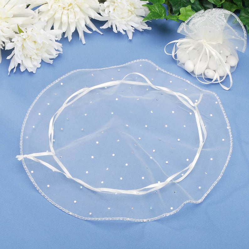 New Shower 50 Tulle Circles for Candy Favors Green w// White Dots 2 packages