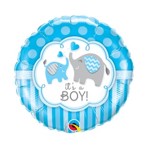 Elephants Its A Boy Balloon Foil Mylar 18&quot;, Elephant Baby Shower, Elephant Balloon, Blue Elephant, Baby Elephant, Baby Reveal Party