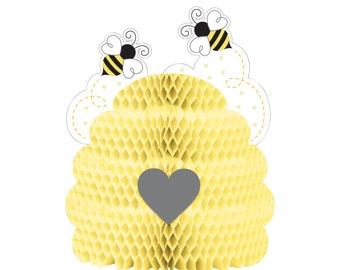 Pieza central de la colmena, fiesta de abejorros, baby shower de abejas, cumpleaños de abejorros, fiesta de abejorros, cumpleaños de abejas, fiesta temática de abejas, decoración de abejas