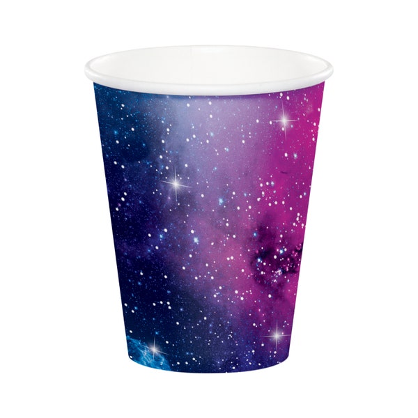8 Galaxy Cups 9 oz, Space Cups, Birthday Cups, Galaxy Party, Space Party, Space Baby Shower, Outer Space Cups, Deep Space Cups, Rocket Party