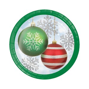8 Christmas Ornaments Plates 7&quot;, Christmas Plates, Christmas Party, Christmas Tableware, Holiday Party, Christmas Decoration, Holiday Plates