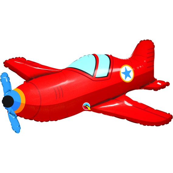 Jumbo Red Airplane Balloon Foil Mylar 36