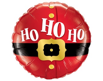 Ho Ho Ho Balloon 18", Christmas Balloon, Christmas Party, Christmas Decoration, Santa Claus Balloon, Holiday Party Balloon, Santa Balloon