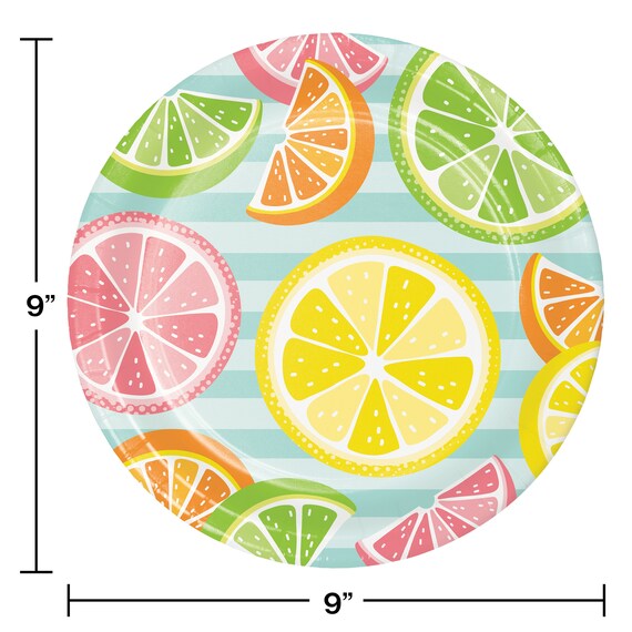 9 Fruit Slices Plates Fruit Party Citrus Party Fruit Etsy 日本