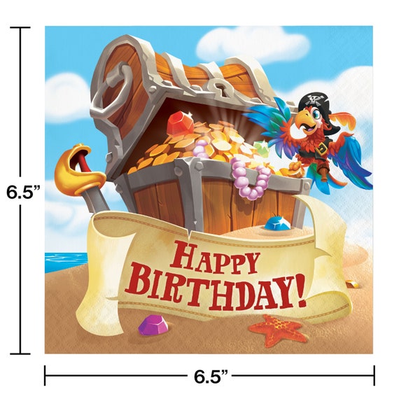 Decoraparty Set de vaisselle Pirates pour anniversaire, décorations de table pour 8 invitations, fête, 8 grandes assiettes, 8 petites assiettes, 16 serviettes, 8 verres (kit 40 pièces