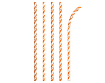 24 Orange Striped Paper Straws, Halloween Straws, Orange Tableware, Halloween Tableware, Orange Themed, Halloween Party, Trick or Treat