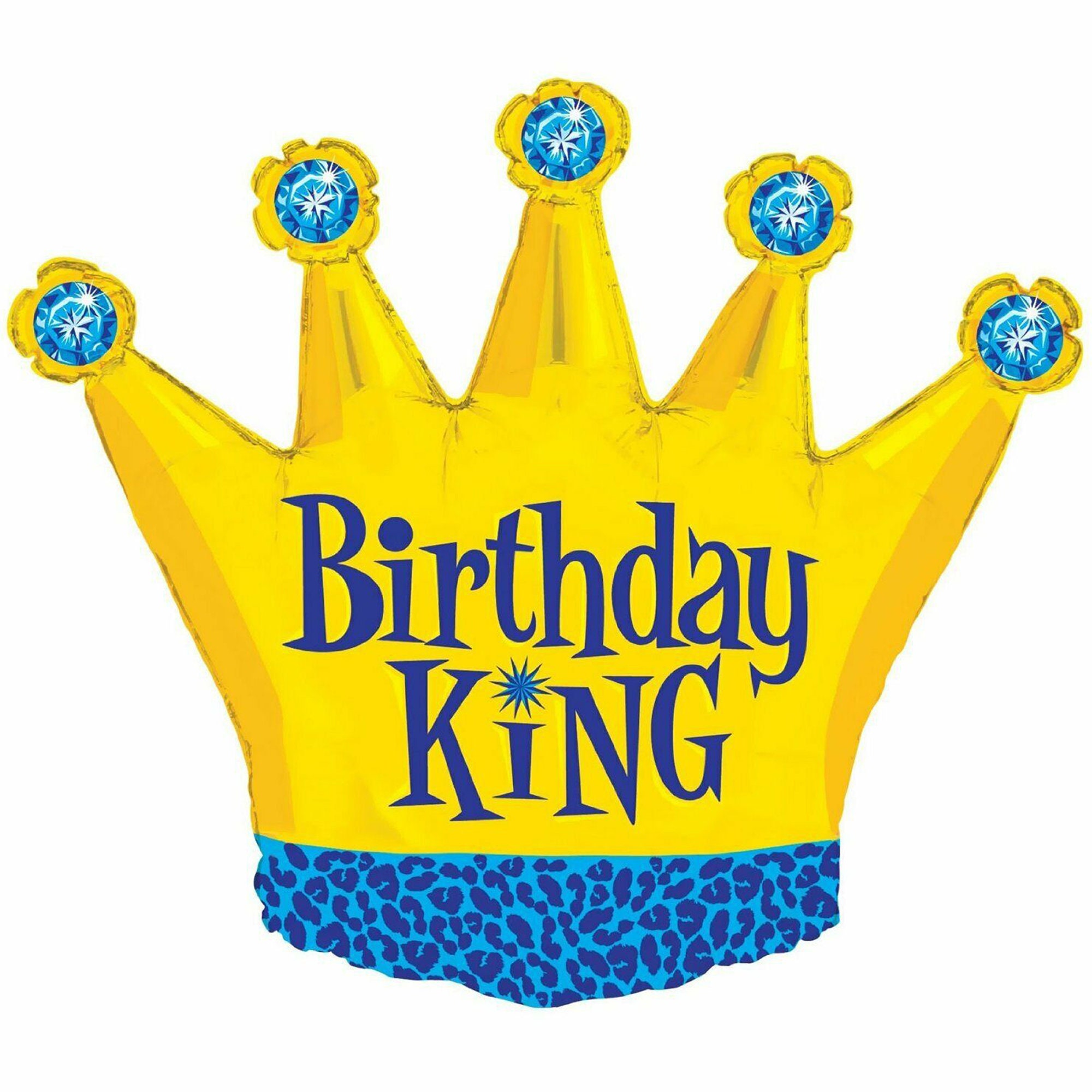 Birthday King Crown Balloon Foil Mylar 36