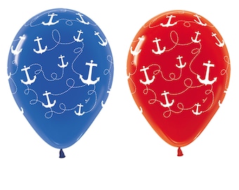 Five Anchor Balloons, Nautical Balloon, Sailboat Balloon, Seaside Balloon, Ocean Balloon, Beach Party, Seafood Party, Luau Party Balloon