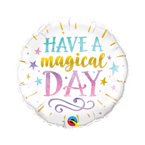 Have a Magical Day Balloon Foil Mylar 18&quot;, Pastel Balloon, Unicorn Party, Pastel Rainbow, Baby Shower, Wonderful Day, Birthday Party Balloon