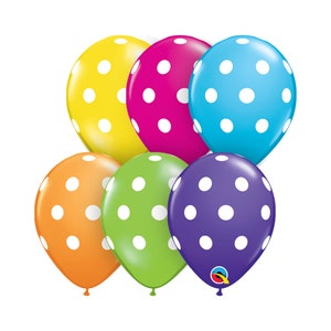 Ten Big Polka Dots Balloons 5&quot;, Baby Shower Balloons, Birthday Balloons, Bridal Party Balloons, Kids Balloons, Polka Dot Birthday