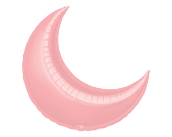 26" Large Pink Crescent Moon Balloon, Baby Shower, Moon and Star, Pink Moon, Over the Moon, Engagement Party, Astronaut Party Balloon
