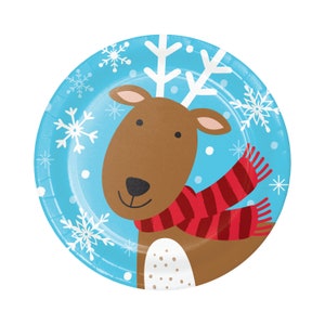 8 Reindeer Plates 7&quot;, Christmas Plate, Christmas Party, Rustic Christmas, Holiday Party, Christmas Tree, Holiday Plate, Christmas Dinner