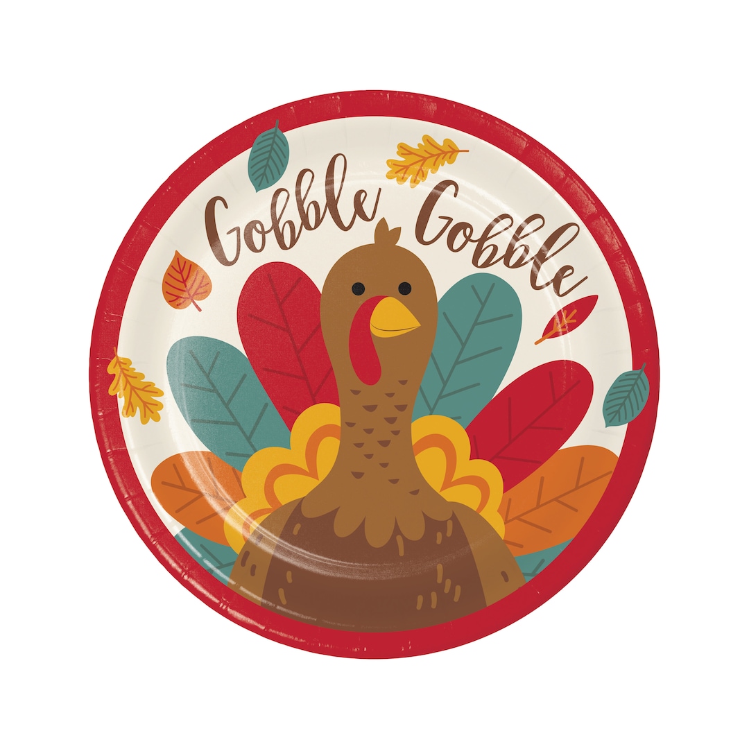 7 Turkey Plates Thanksgiving Plates Thanksgiving Etsy