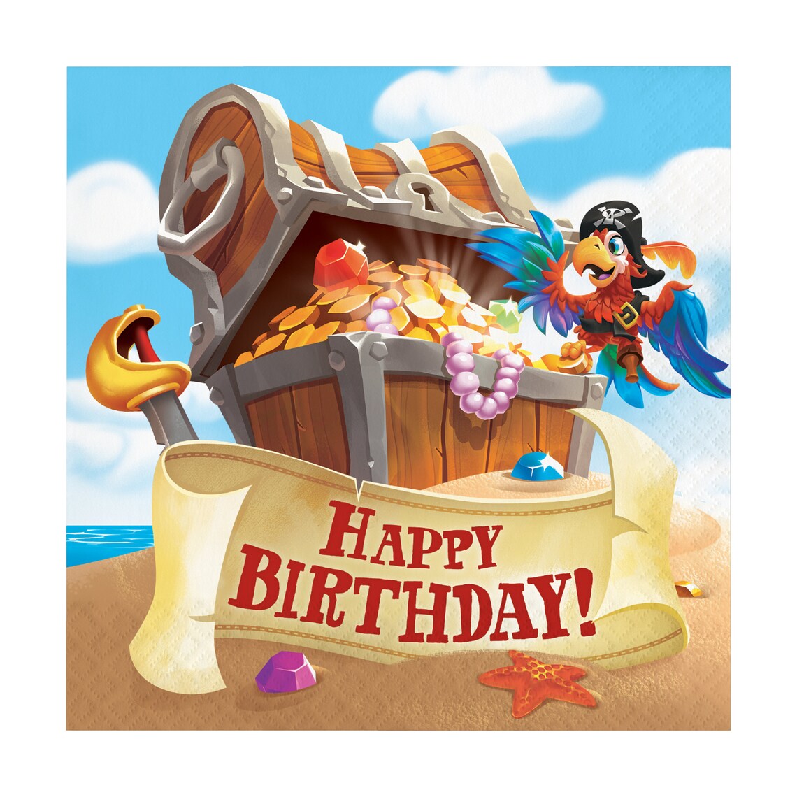 Happy Birthday Pirate Napkins Pirate Birthday Skull and Etsy