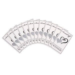 12 Bridal Shower Scratch Tickets, 2 Winners in each Pack, Double Heart Scratch Off Cards, Bachelorette Party, Bridal Favors, Games