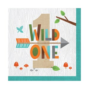 16 Large Wild One Napkins, Woodland Napkins, Forest Animals, Woodland Birthday, Woodland Baby Shower, Woodland Party Napkins, Fox Napkins