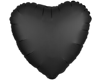 Black Heart Balloon 18&quot;, Valentine&#39;s Day Balloon, Love Balloon, Anniversary Balloon, Valentine&#39;s Day Decor, Heart Shaped Balloon, Bridal