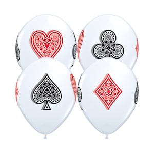 Five Casino Suits Balloon Latex, Poker Party Balloons, Casino Night, Vegas Party, Game Night, Gambling Party, Cards Night, Ace of Spades