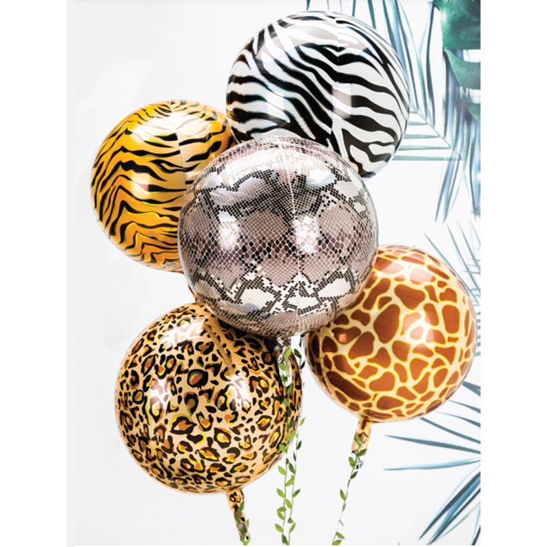 16 Round Leopard Print Balloon Animal Print Safari Balloons Animal Skin Balloon Leopard Decoration Jungle Balloon Animal Hide Balloon