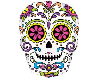 Halloween Sugar Skull Balloon 27", Happy Halloween, Halloween Balloons, Halloween Skeleton, Trick or Treat, Halloween Party, Day of the Dead