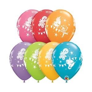 Five Circus Balloons Latex, Baby Shower Balloon, Big Top Party, Birthday Balloons, Carnival Party, Circus Party Balloons, Birthday Clown