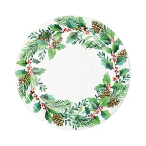 8 Christmas Wreath Platters 12&quot;, Christmas Plates, Christmas Party, Christmas Tableware, Holiday Party, Christmas Decoration, Holiday Wreath