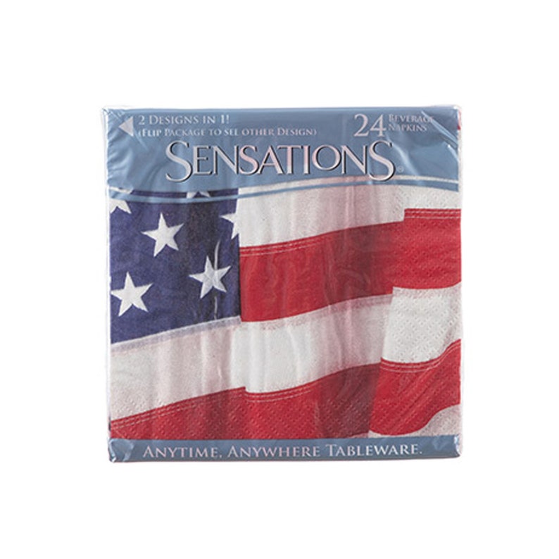 Independence Day Patriotic Napkins American Flag Napkins Red White and Blue Size 5 x 5 4th of July Napkins 24 Flag Paper Napkins
