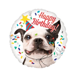 Happy Birthday Dog Balloon 18&quot;, Birthday Puppy Balloon, Doggy Balloon, Dog Themed Party, Puppy Party Balloon, Dog Birthday Balloon Party