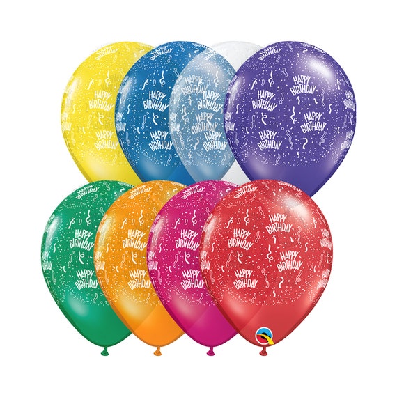 Cinco globos de feliz cumpleaños látex, fiesta de confeti de cumpleaños,  fiesta de cumpleaños, decoraciones de cumpleaños, globos de feliz cumpleaños,  globos de fiesta -  México