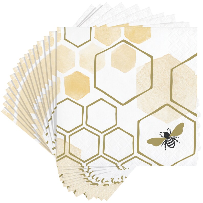 Small Napkins Bumblebee Party Bee Baby Shower Bee Etsy
