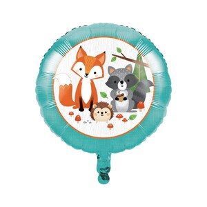 Woodland Balloon 18&quot;, Fox Balloon, Wild One Birthday, Forest Balloon, Woodland Party, Woodland Birthday Balloon, Baby Shower Balloon, Badger