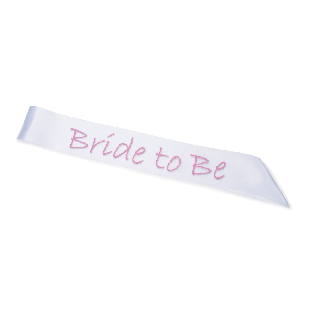 Bride To Be Sash Black with Pink Lettering main image 1