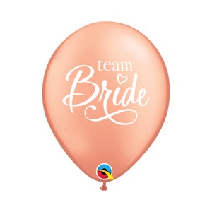 Five Rose Gold Team Bride Balloons Latex, Hen Party, Bachelorette Balloon, Bridal Shower Balloon, Bridal Party, Bride Party Balloons