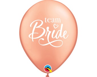 Five Rose Gold Team Bride Balloons Latex, Hen Party, Bachelorette Balloon, Bridal Shower Balloon, Bridal Party, Bride Party Balloons