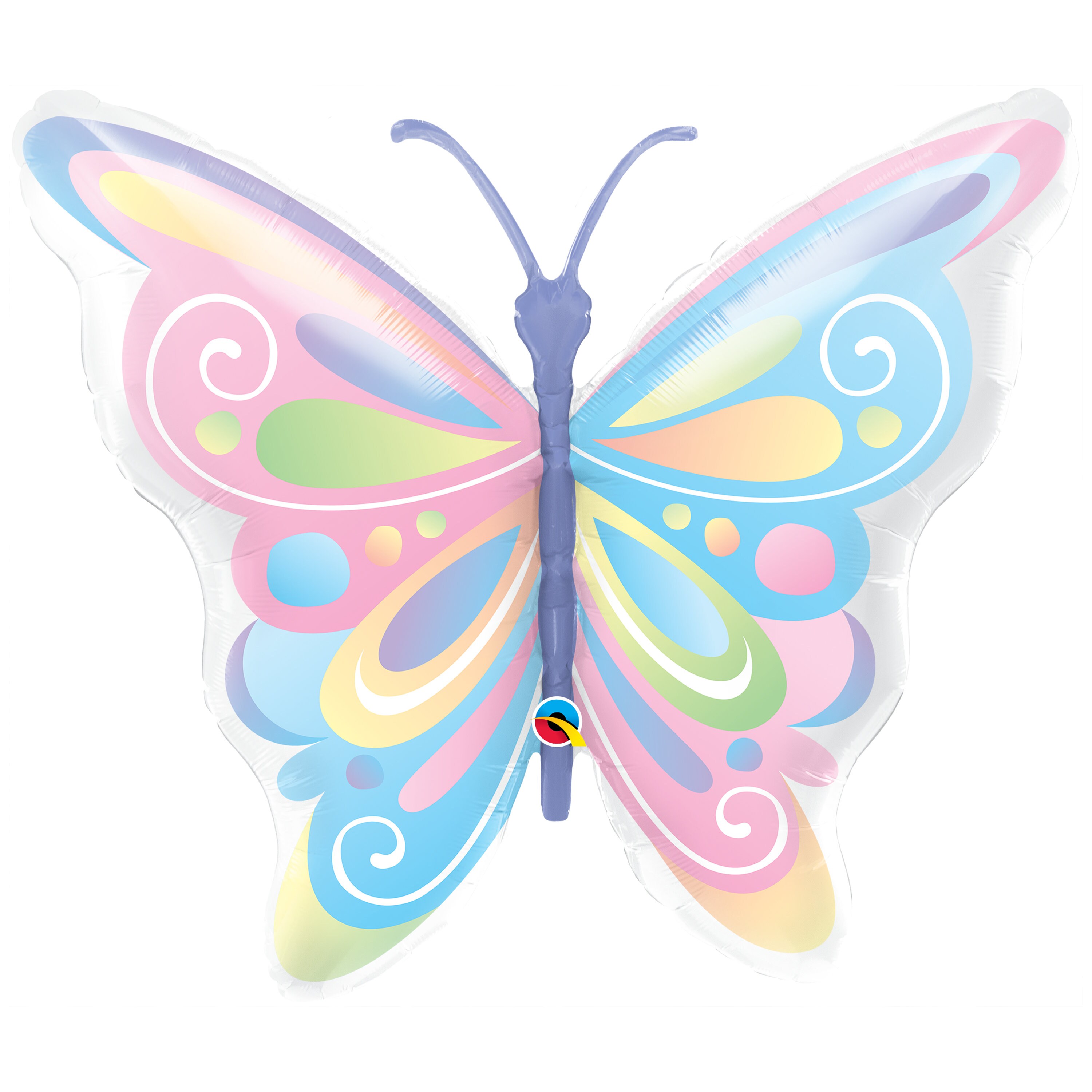 Iridescent Crystal Butterfly Number 1 Stand Balloons - 40 Inch Transparent Rainbow Party Decor