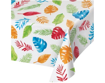 Party Animal Tablecloth, Jungle Themed Party, Safari Party, Animal Baby Shower, Woodland Party, Jungle Leaves Tablecloth, Jungle Birthday