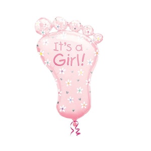 Its A Girl Foot Balloon Foil Mylar 34", Baby Shower Balloon, Stork Balloon, Welcome Baby, Baby Feet Balloon, Baby Foot Ballon, Pink