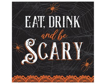 16 Small Be Scary Napkins, Halloween Party, Trick or Treat, Halloween Decoration, Halloween Napkins, Halloween Tableware