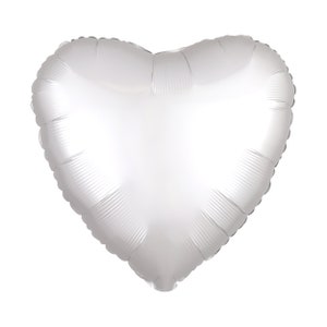 White Heart Balloon 18&quot;, Valentine&#39;s Day Balloon, Love Balloon, Anniversary Balloon, Valentine&#39;s Day Decor, Heart Shaped Balloon, Bridal