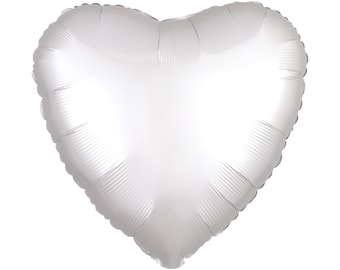 White Heart Balloon 18", Valentine's Day Balloon, Love Balloon, Anniversary Balloon, Valentine's Day Decor, Heart Shaped Balloon, Bridal