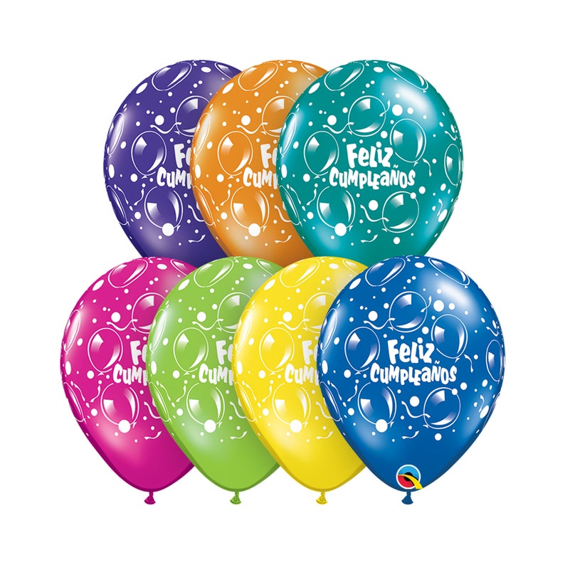 Five Feliz Cumpleaños Balloons Latex, Birthday Party, Birthday Decorations, Happy Birthday Balloons, Spanish Birthday, Children's Party image 1