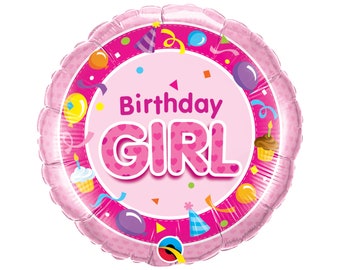 Pink Birthday Girl Balloon Foil Mylar 18", Girl Party Balloon, Girl Balloon, Birthday Party, Happy Birthday, Birthday Surprise Party