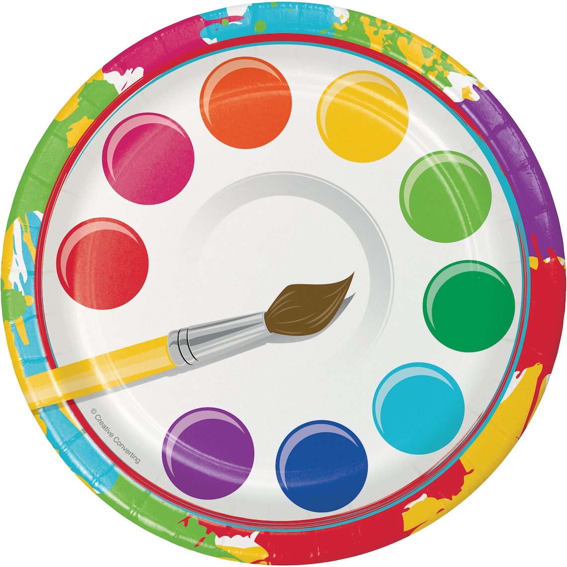 7 Art Paint Plates Paint Party Paint Splatter Etsy