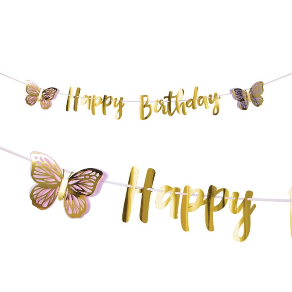 Butterfly Birthday Banner - Etsy
