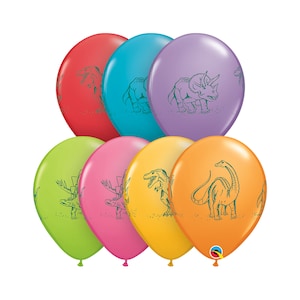 Five Dinosaur Balloons Latex, Baby Shower Balloon, Dinosaur Party, Dino Balloon, Baby Dinosaurs, Dinosaur Decorations, Dinosaur Birthday