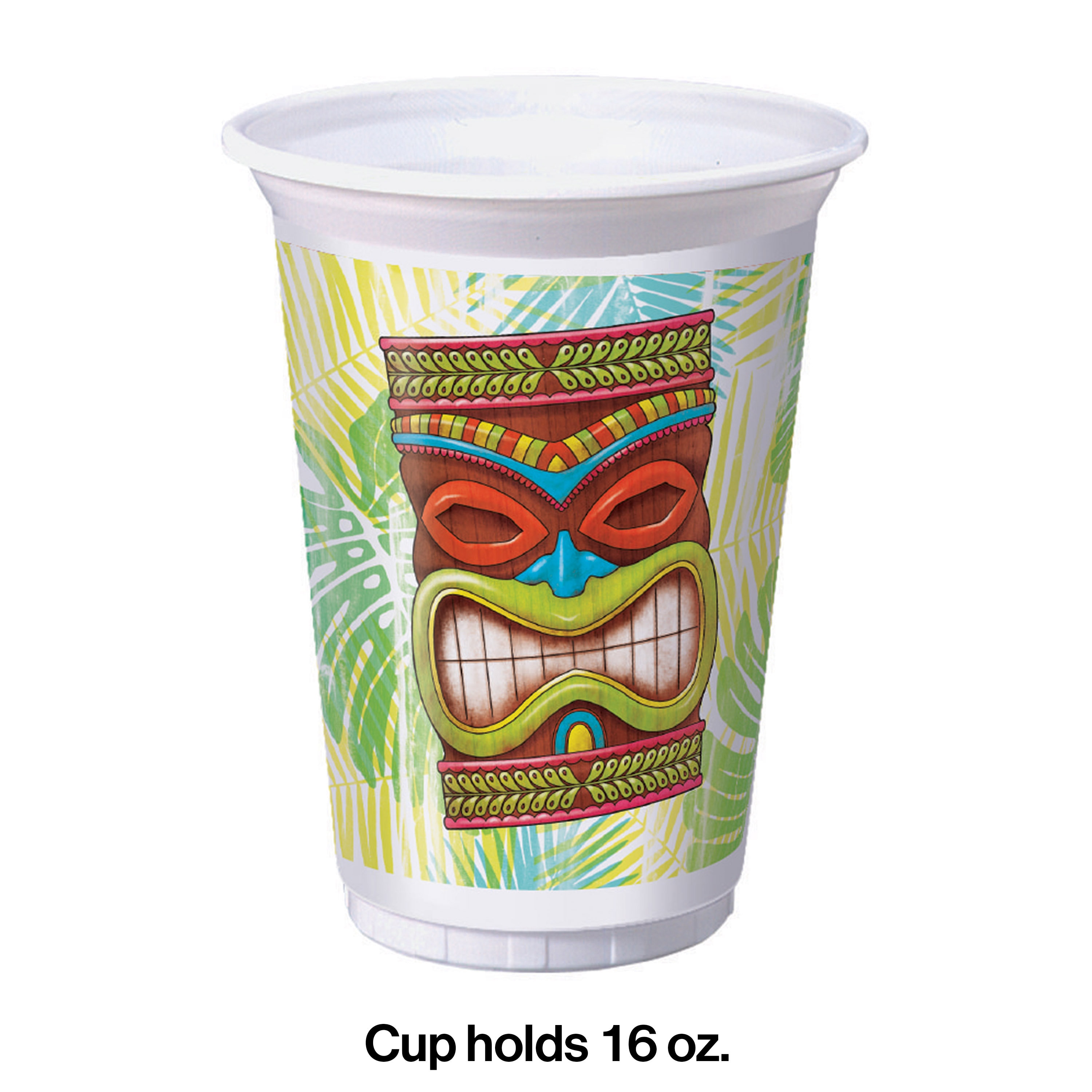 16 oz Tiki Plastic Cups Luau Party Cups Tropical Party Cups Etsy