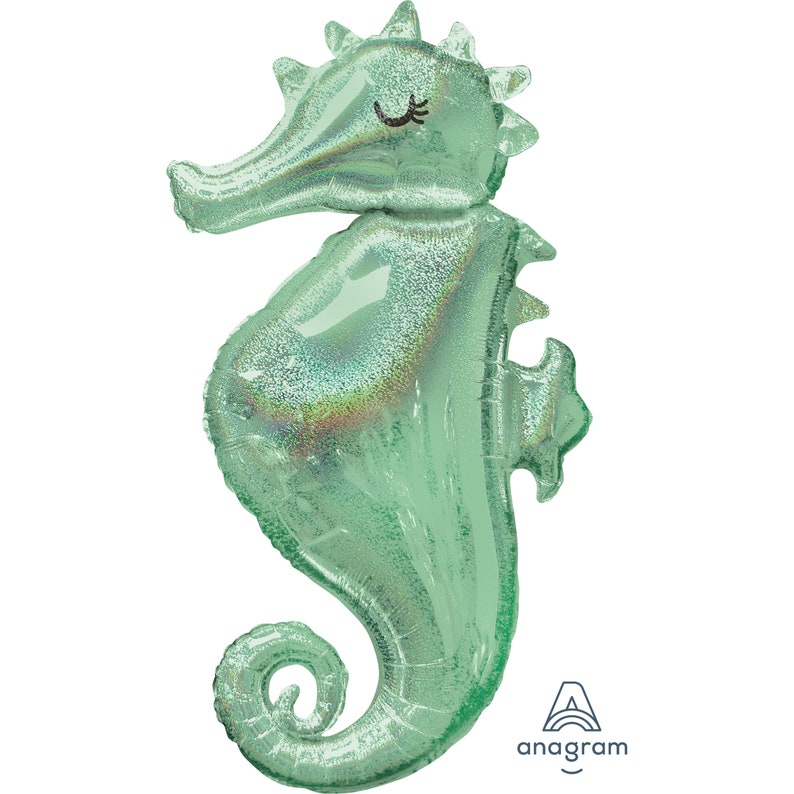 Hawaiian Luau Party 38 Seahorse Balloon Foil Mylar Mermaid Birthday Decorations Fish Balloons Beach Party Baby Shower Seahorse Party